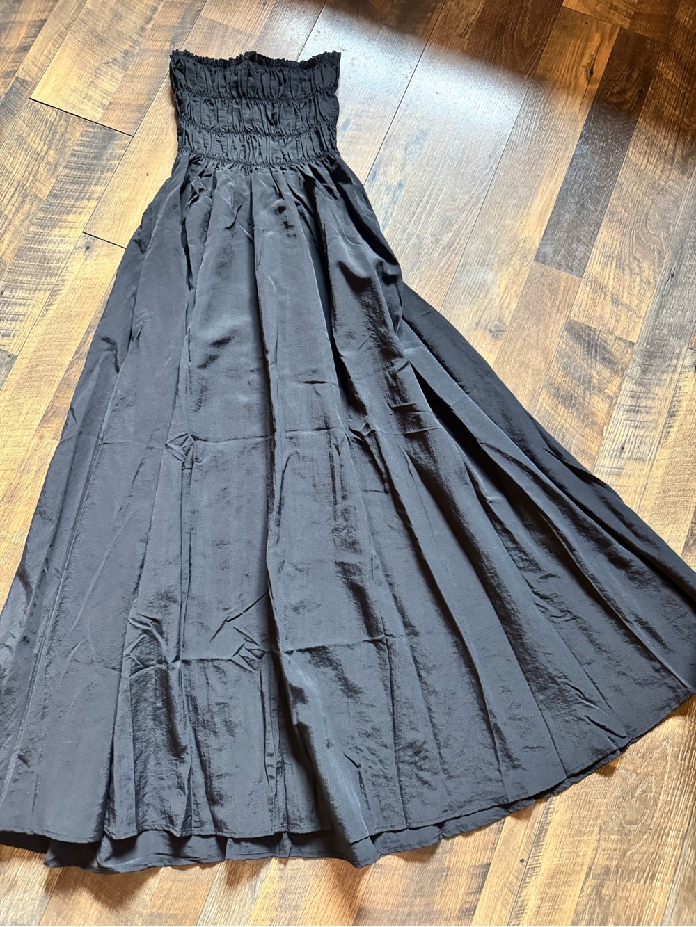 By Together Black Maxi Smocked-Top Maxi Dress - Picture 8 of 9